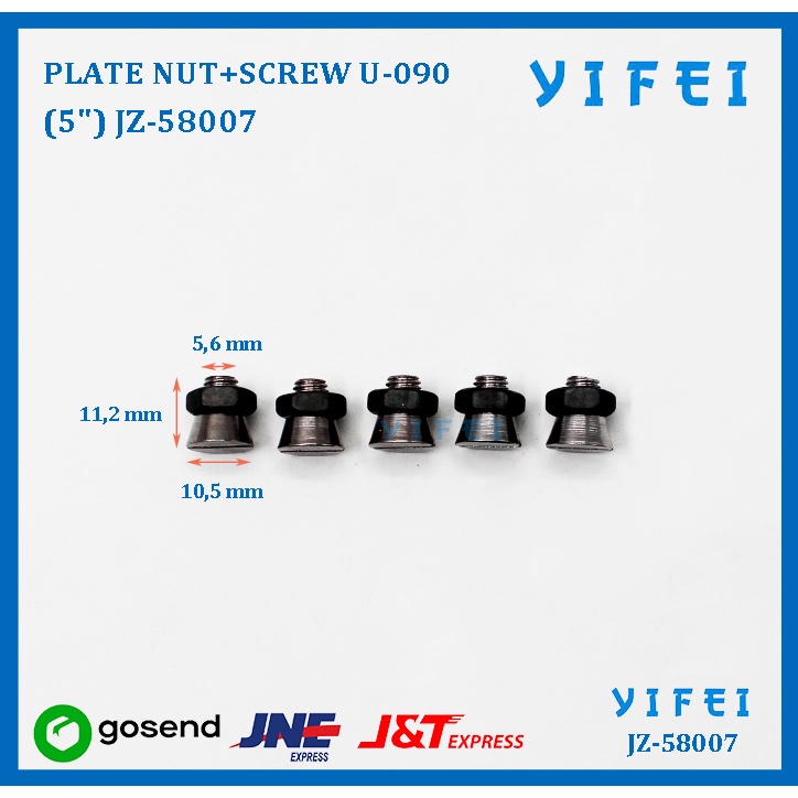 PLATE NUT+SCREW U-090(5&quot;) MESIN POTONG KM EU YIFEI JZ-58006JZ-58007