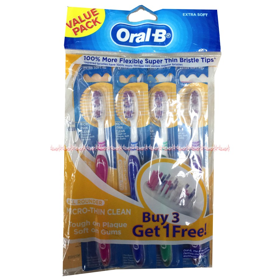 Sikat Gigi Oral B Value Pack Sikat Gigi OralB Super thin Buy 3 Get 1