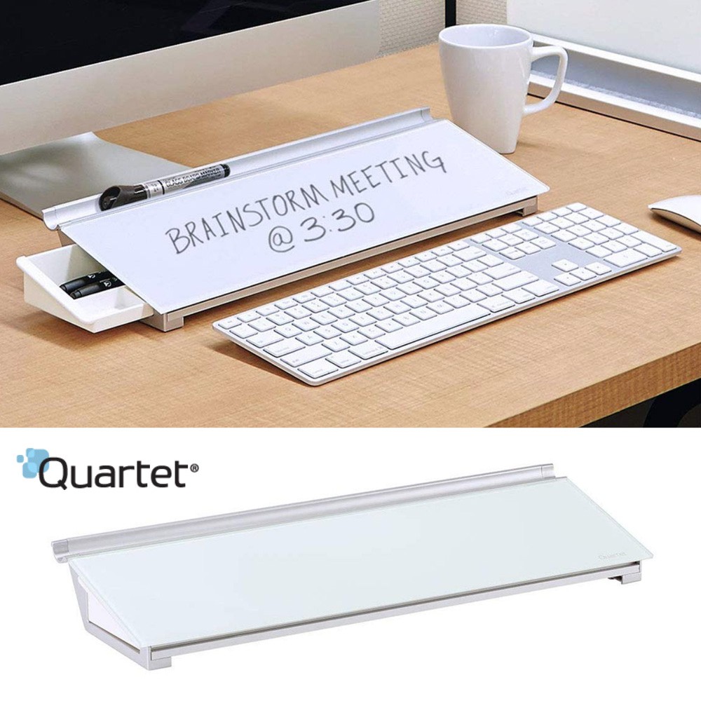 

QUARTET Glass Whiteboard Desktop Computer Pad 18 x 6 inch (45 x 15 cm)