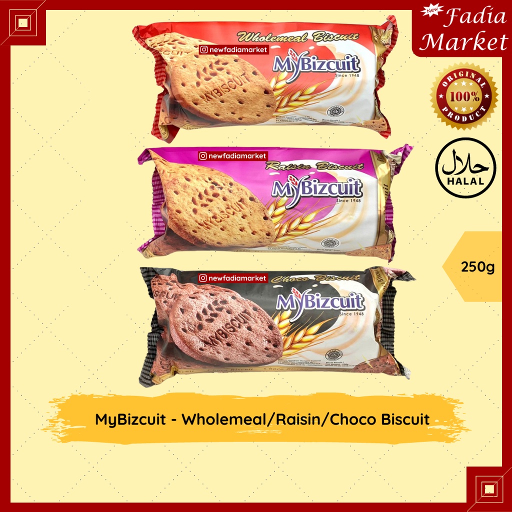 

MyBizcuit Oat Gandum - Wholemeal Raisin Kismis Chocolate Coklat Malted Digestive Biscuit 250g