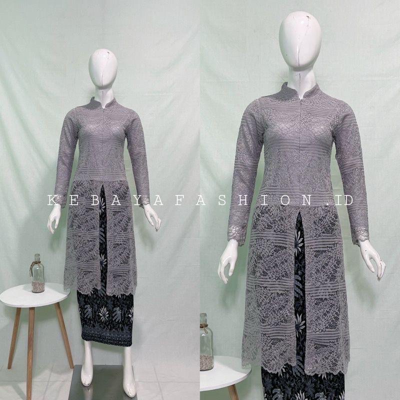 AZURA SCRAF // Setelan Tunik Brokat // Tunik kerah sanghai/tunik busui/tunik seleting depan/Kebaya modern/kebaya busui