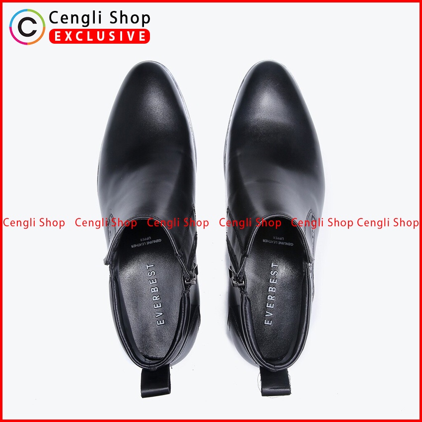 SEPATU BOOT EVERBEST PRIA ORIGINAL FORMAL KULIT BRANDED HITAM EM04