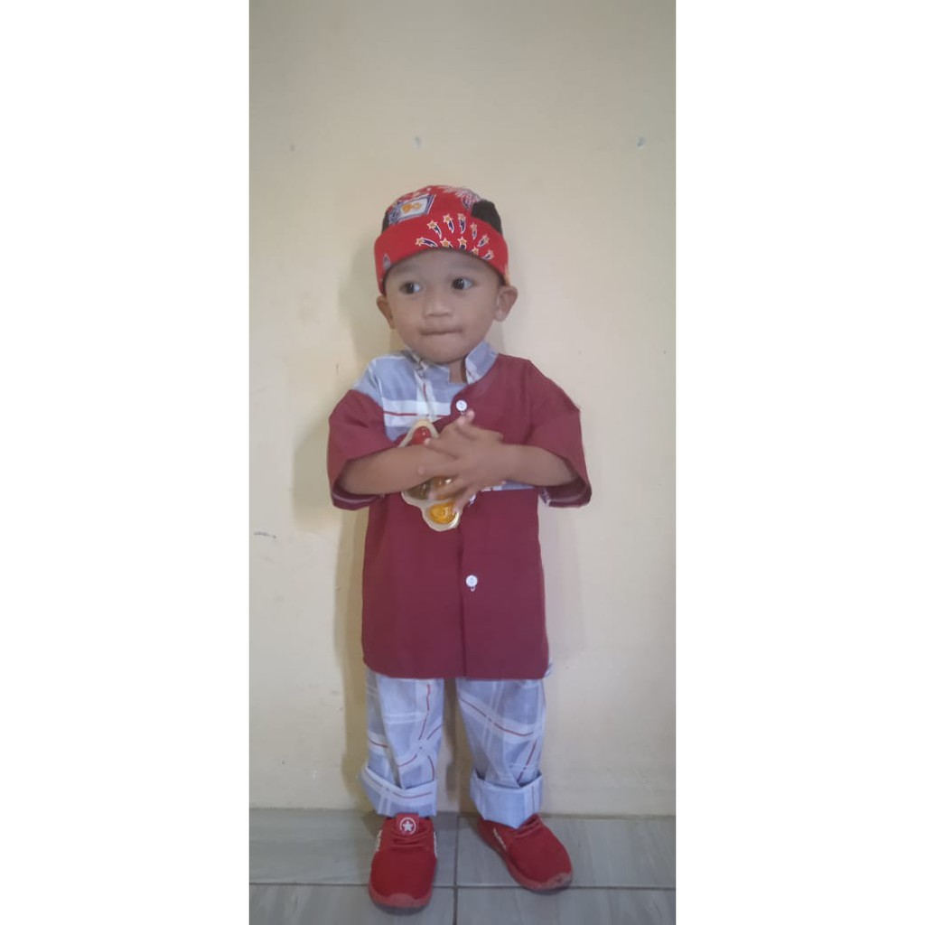 Topi Batik Anak - Kupluk Anak Batik Khas Putra Sunda - Peci Batik Anak Khas