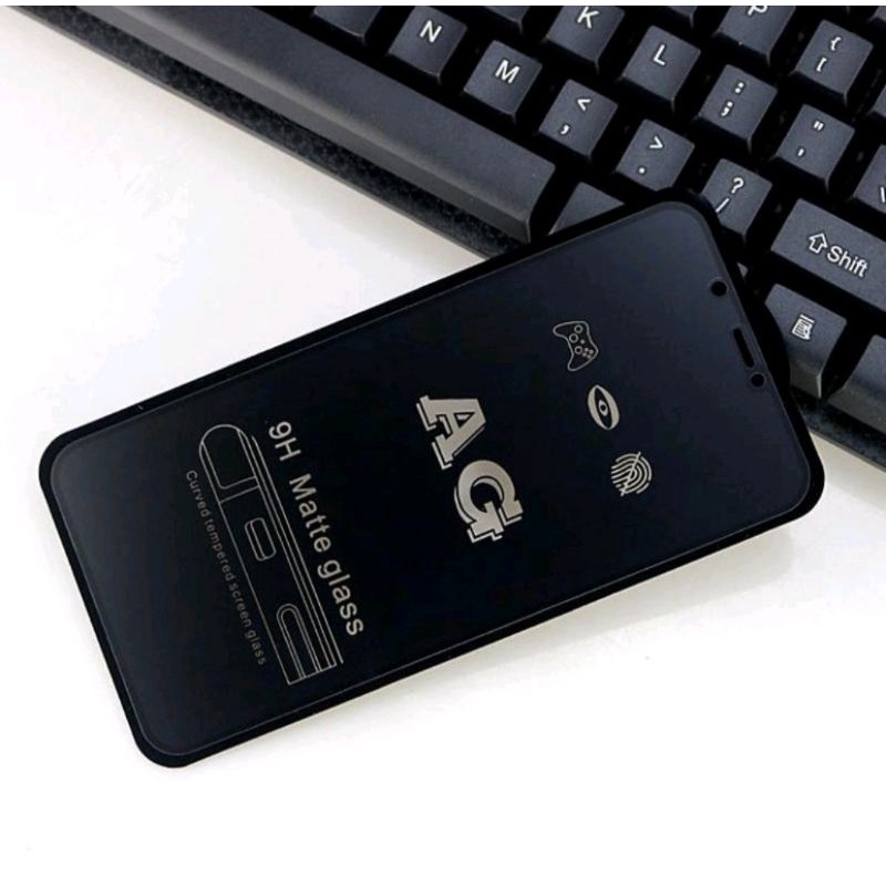 Samsung A14 A24 A54 5G A34 A53 A22 A73 A22 A32(4G) A32(5G) A33(5G) A52 A52S A72(5G) A13 4G/5G Tempered Glass Black AG Anti Glare /Tempred KACA Anti Minyak=OIL-OILS - Matte Doff/Hitam Mate Ngedoff / Tempered Tidak Ber CAP JARI Tangan/Galaxy /S A 01 02 03
