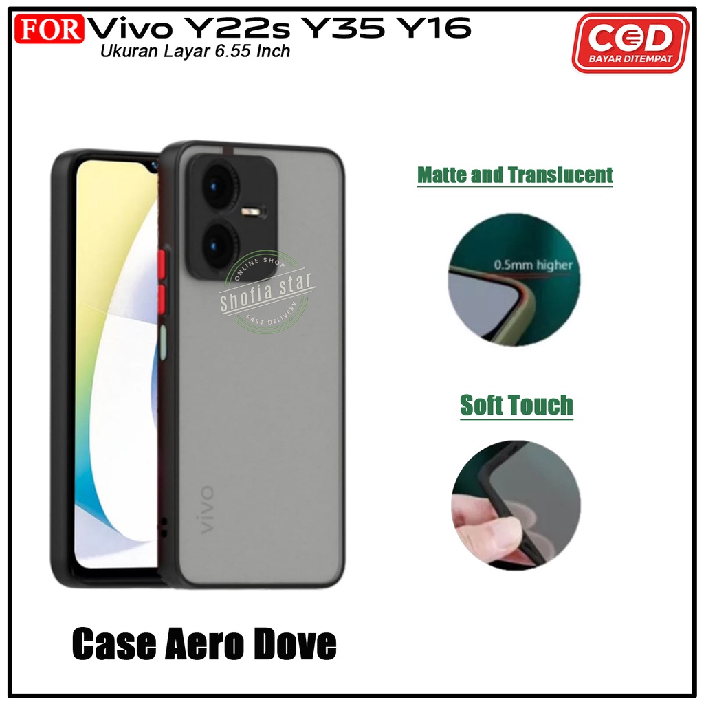 Promo Case Armor VIVO Y35 Y22 V25 Y16 Y21 Y21T Y21S Y33s Soft Case Aero Black Dove Protect Kamera Premium Casing