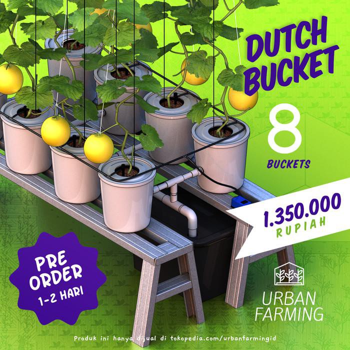 Taman / Dutch Bucket Hydroponic System - 8 + Bak Paket/Kit/Sistem/Hidroponik