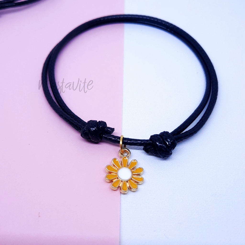 Gelang couple pasangan minimalis sahabat bestie 4 orang sunflower murah