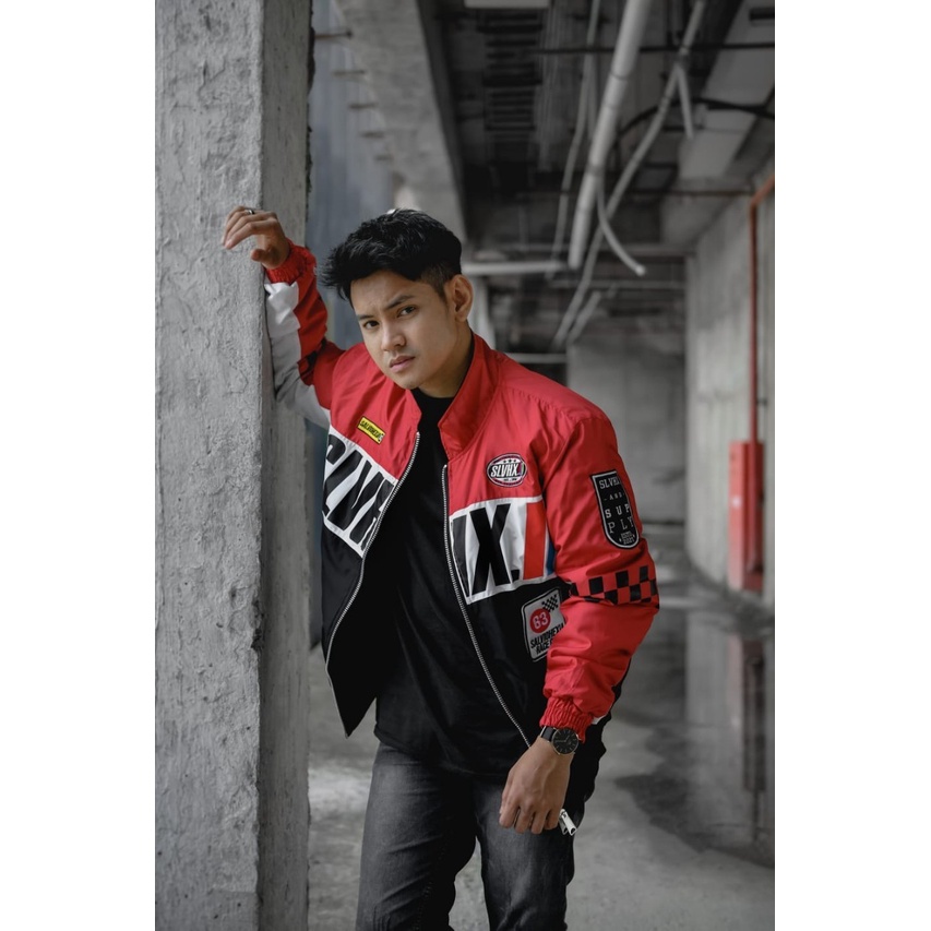 JAKET NASCAR RACING SALVIOHEXIA HITAM PUTIH