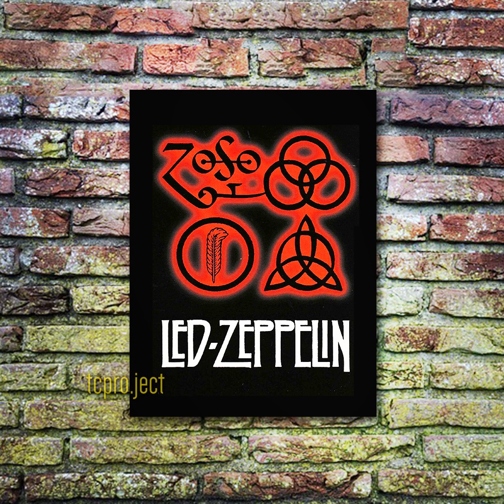 LED ZEPPELIN LOGO MUSIK ROCK POSTER - DEKORASI RUMAH HIASAN DINDING POSTER KAYU