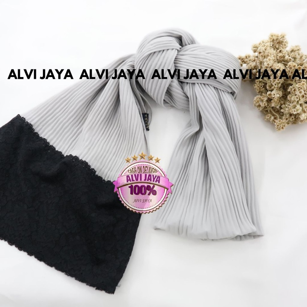PASHMINA PLISKET RENDA TERMURAH / JILBAB PASHMINA PLISKET TERBARU / PASHMINA PLISKET IMPORT-SILVER