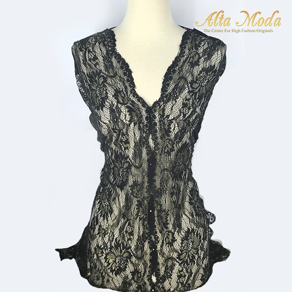 

Alta Moda Brokat Perancis Broad Net Two Tone Black Gold
