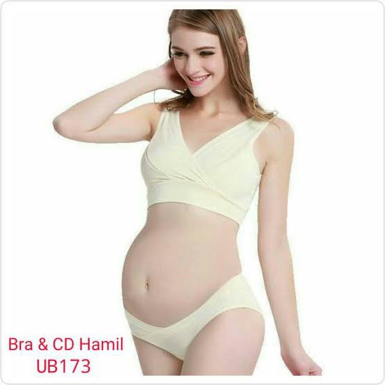 Bellino - 1set Cd Hamil + Bra Menyusui Silang Tanpa Kawat Non Busa Size L XL XXL / Bh + Celana Dalam