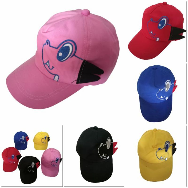 TOPI BASEBALL ANAK MOTIF DINO tanduk pinggir TOPI BASEBALL ANAK BORDIR