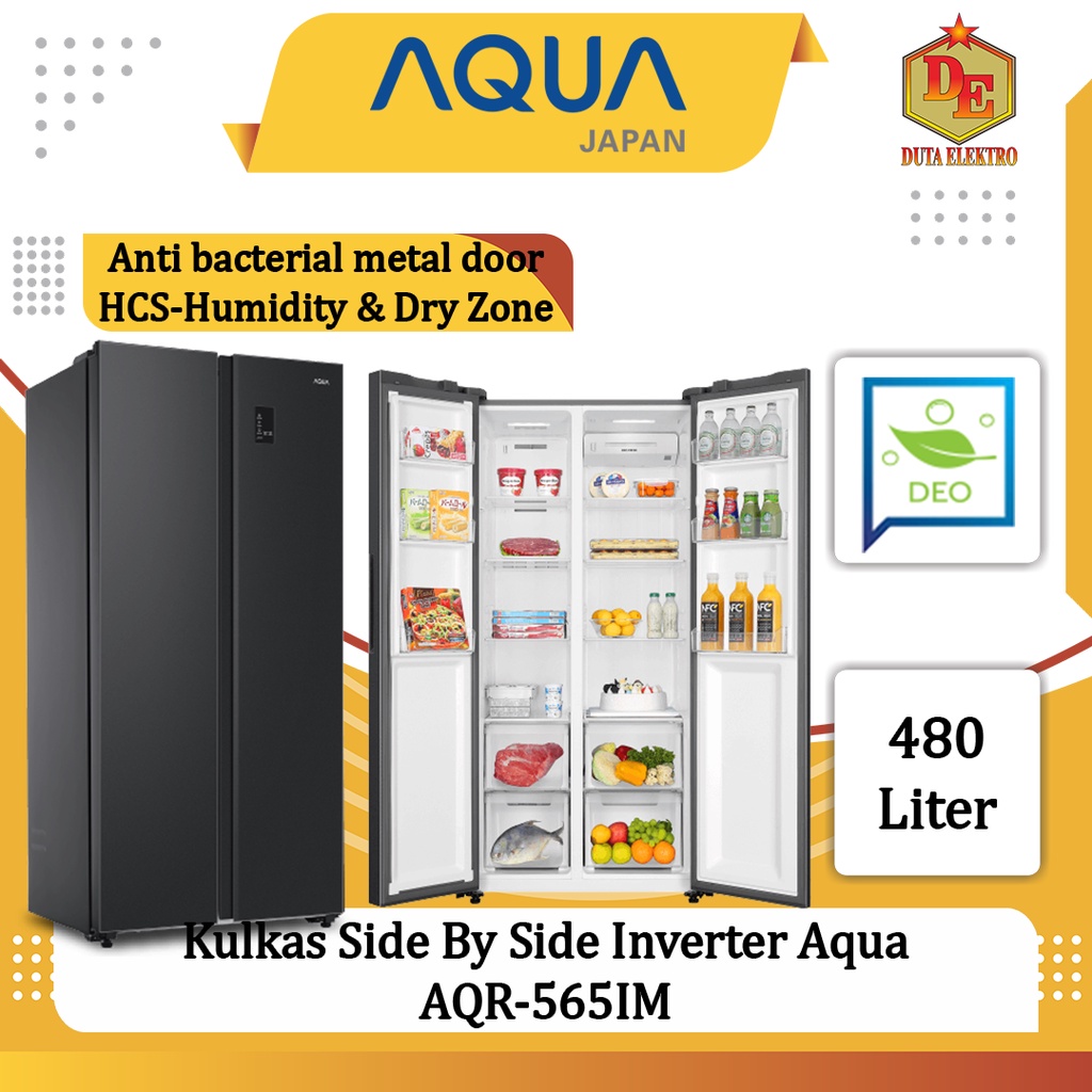 Kulkas Side By Side Aqua Japan AQR 565 IM Inverter