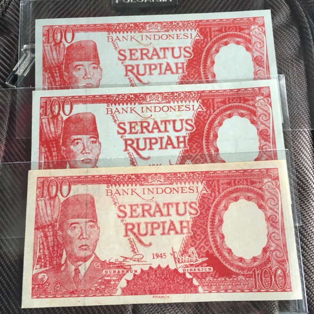 Uang Kuno Soekarno Asli Rp 100 merah