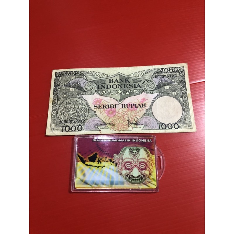 uang kuno uang mahar Rp1000 seri bunga thn 1959