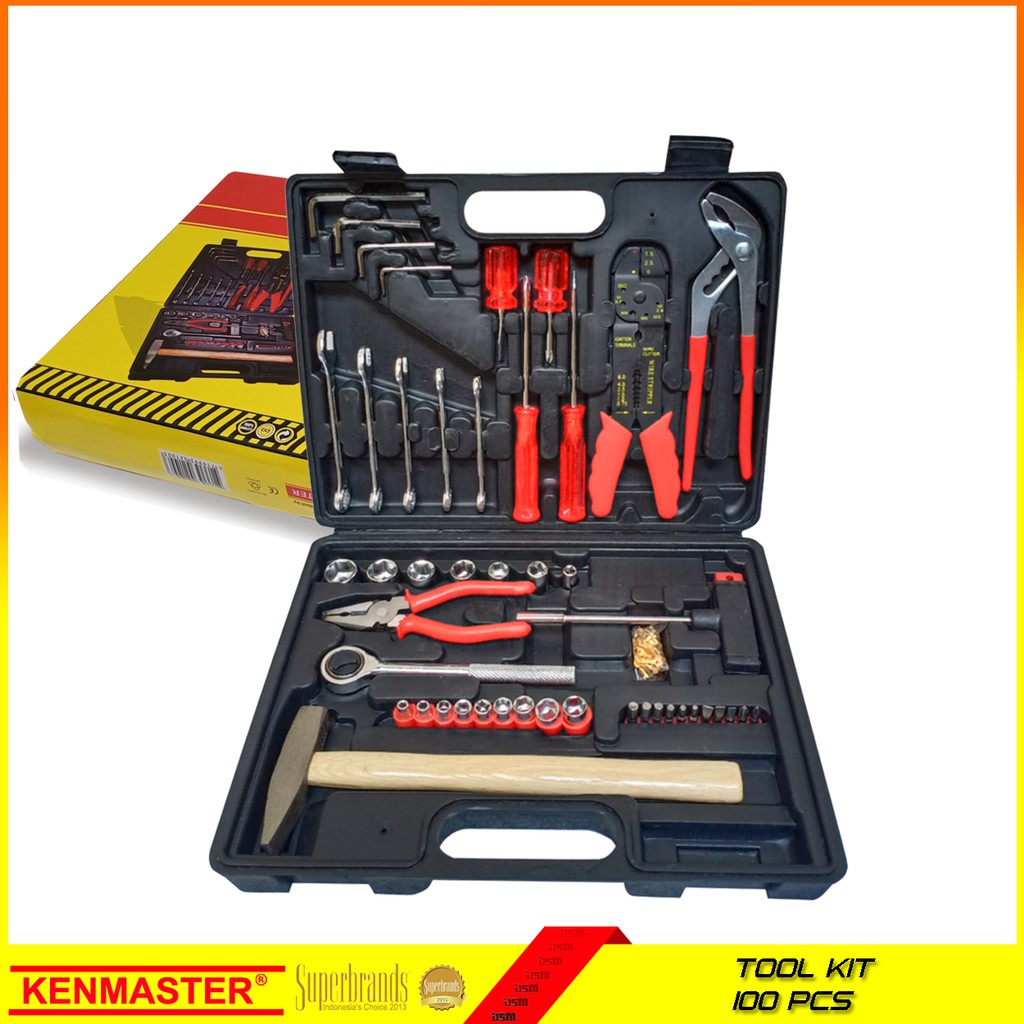 Kenmaster / Kunci Sok 100 Pcs Combination Spanner - Box Hitam Premium / Tool Kit / DSM