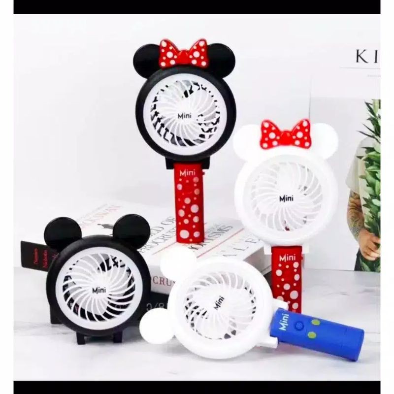Kipas Angin Mini Tancap Genggam Lipat Mickey Micky Miky Miki Mini Mouse Karakter Lucu Portable Fan
