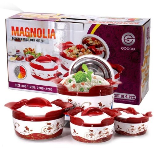 1 SET 4PCS FOOD WARMER PENYIMPANAN MAKANAN MAGNOLIA SET tahan panas