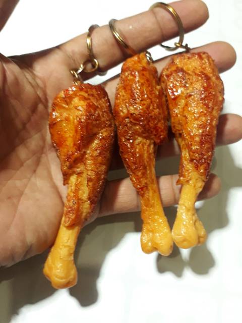 Souvenir gantungan kunci unik paha ayam standar | gantungan kunci daging ayam YR SOUVENIR BANDUNG-4
