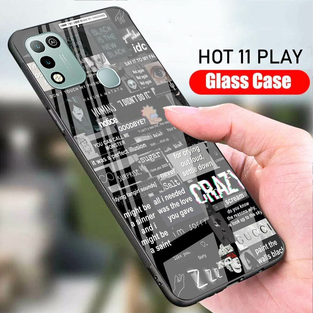 [A23] Softcase Glass Kaca Case Infinix Hot 11 play / Case Hp Infinix Hot 11 play / Casing Handphone 