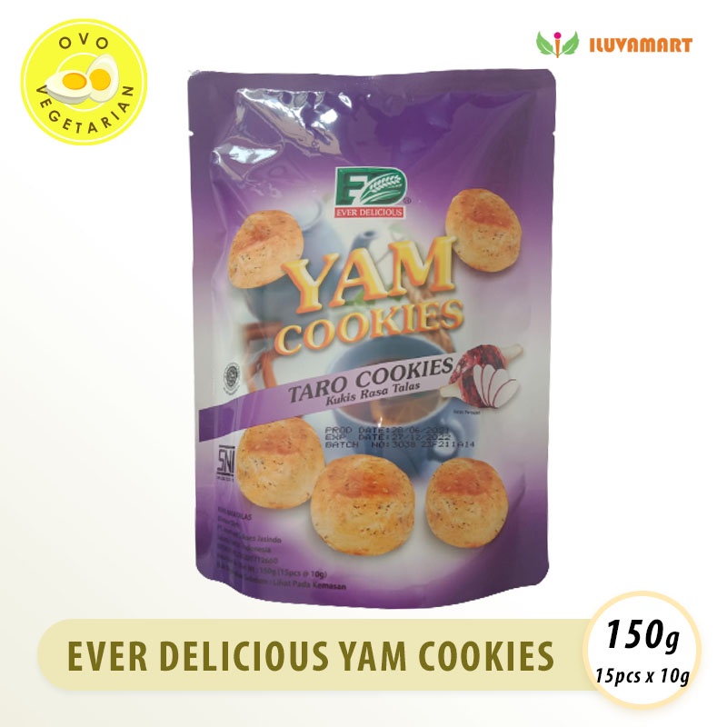 

Ever Delicious YAM Cookies 150g isi 15pcs Snack Kukis Talas Taro