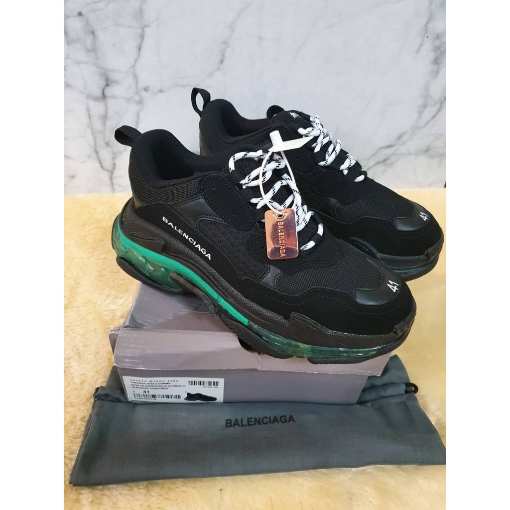 BALENCIAGA TRIPLE S "BLACK GREEN NEON" ORIGINAL UA