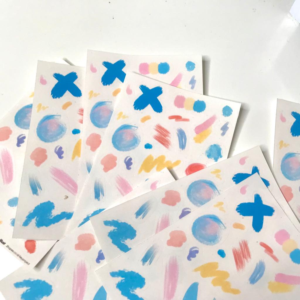 

TRANSPARANT paint sticker sheet/ dekorasi jurnal/ planner deco
