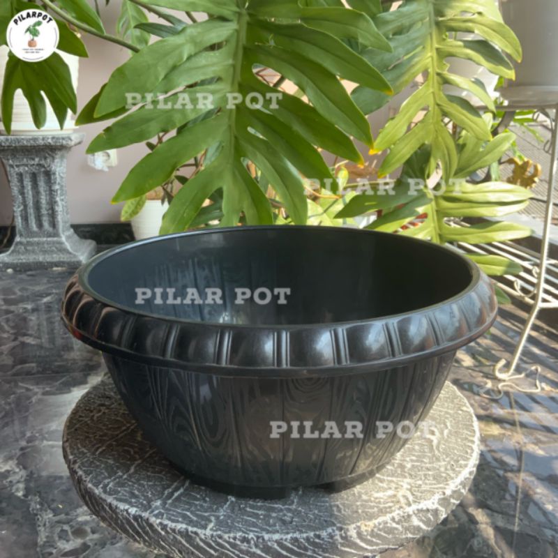 Pot bunga tanaman bonsai lovenia PBG 1027 HITAM 28cm - LOVENIA PBG1027 HITAM