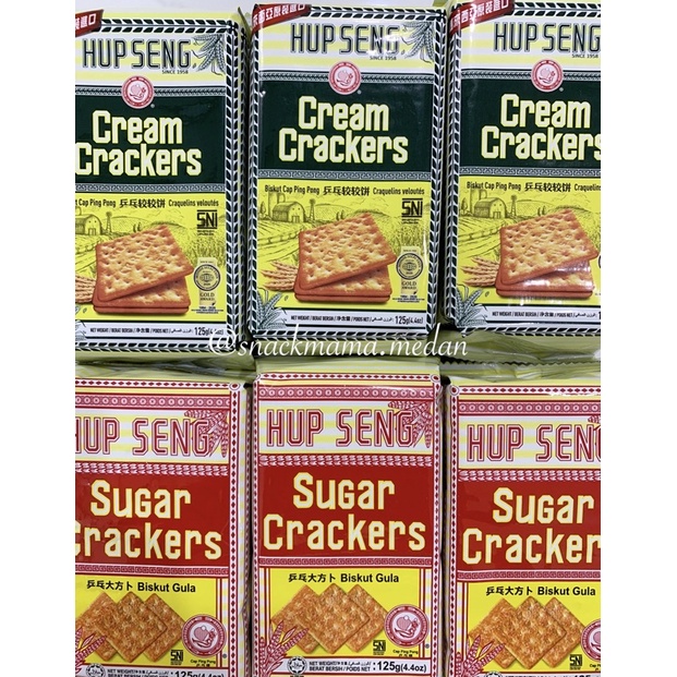 HUP SENG MINI SUGAR CRACKERS CREAM CRACKERS 125GR | ROTI KERING HUP SENG