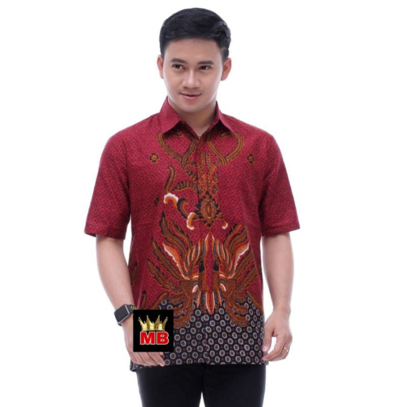 HRB026 Kenongo Hem Kemeja Batik Pria Katun Primis Premium Halus M L XL XXL