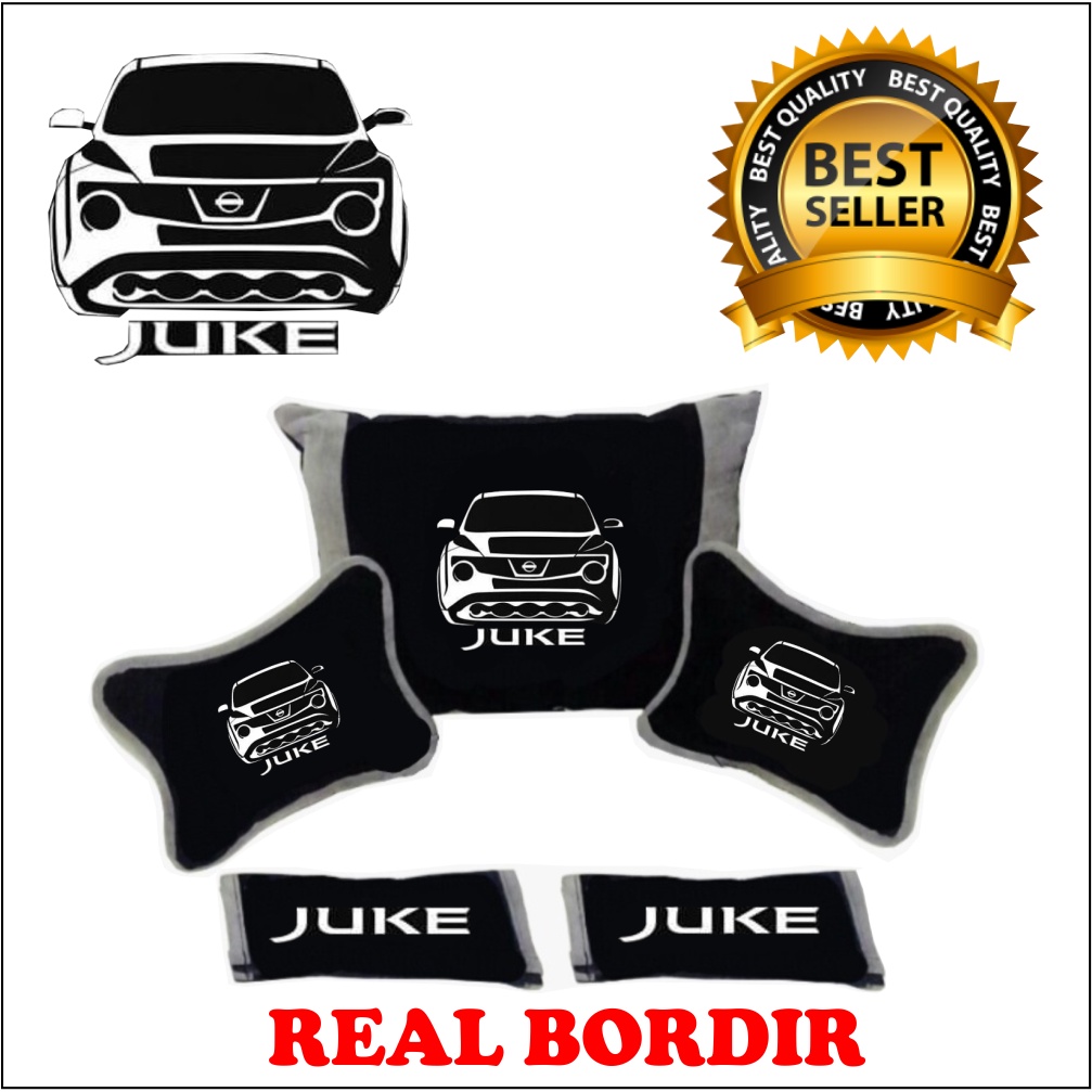 BANTAL MOBIL NISSAN JUKE BORDIR SILUET HEADREST MOBIL AKSESORIS INTERIOR MOBIL