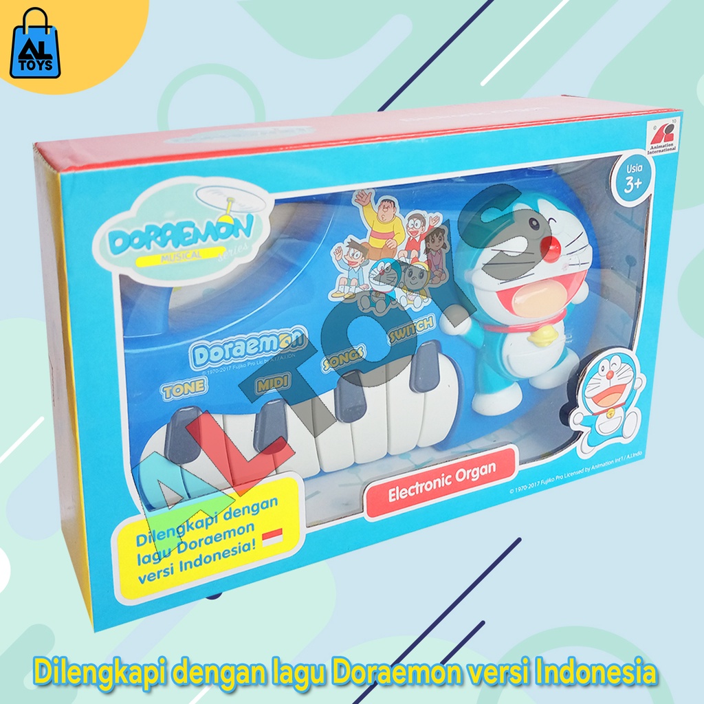 Mainan Anak Alat Musik Piano Model Doraemon 3 Mode Bermain Midi / Tone / Song Lagu Doraemon Bahasa Indonesia