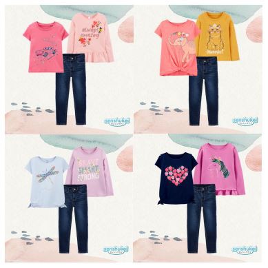 [Brandedbaby] 5-13T SENSHUKEI GIRL FASHION 3IN1 SET JEANS