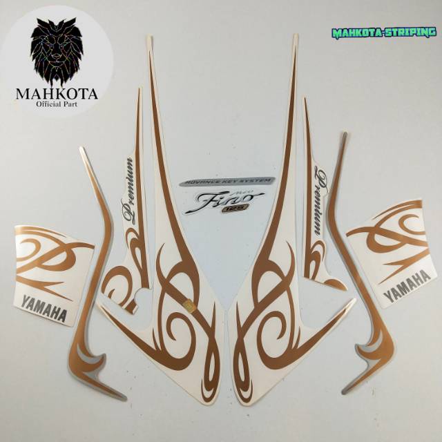Striping Stiker Polet Sepeda Motor List yamaha fino 125 2017 premium putih list standar berkualitas 