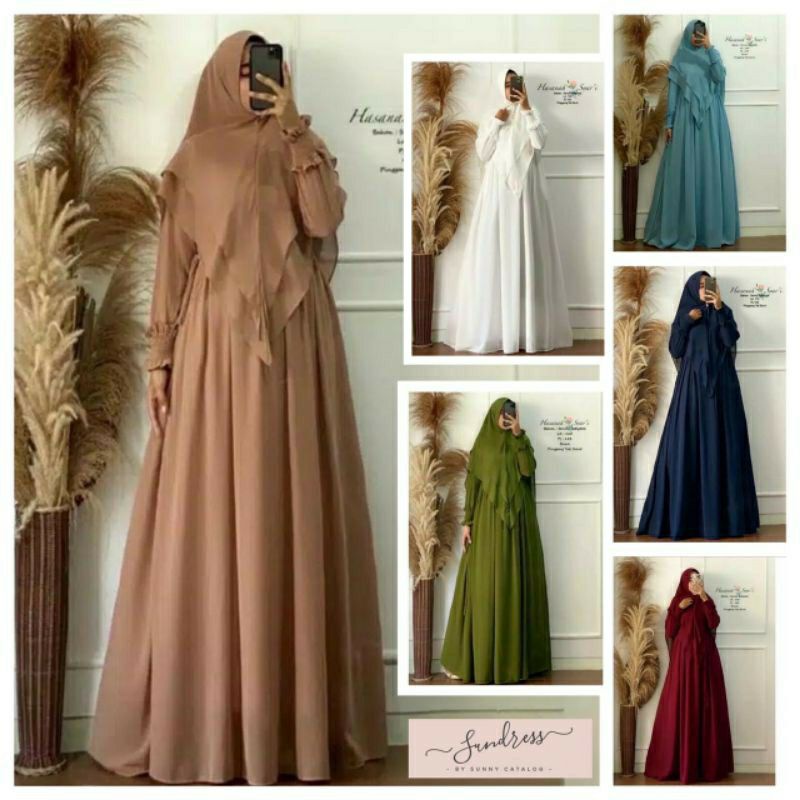 《FASHION STYLE》 Kerudung+Gamis (Set) / Hasanah Syar'i Set Fashion Muslim