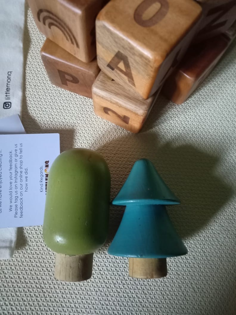 Littlemonq Alphabet Blocks Laser Engraved - Mahoni