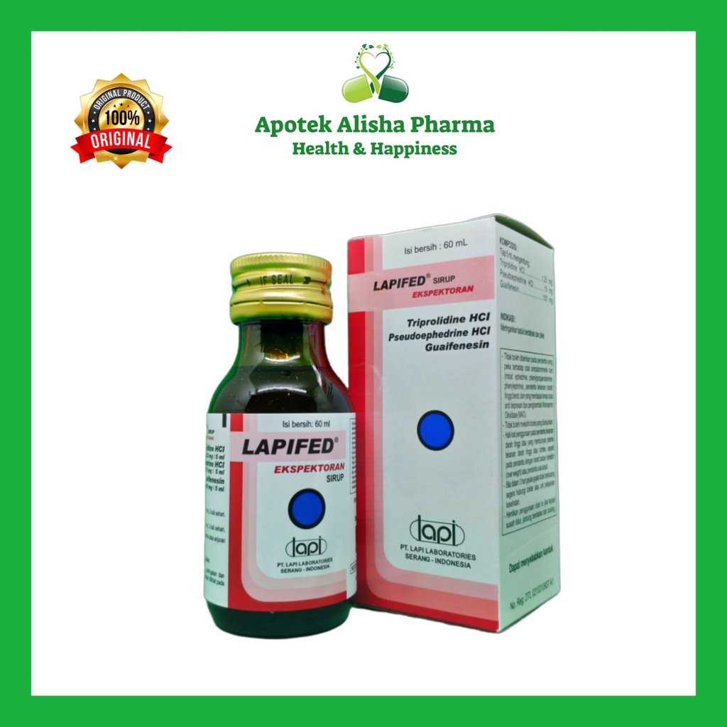 Lapifed Syrup 60ml/Lapifed DM Syrup 100ml/Lapifed Expectorant Syrup 60ml Obat Flu Pilek Meler Hidung Tersumbat Batuk Kering Batuk Berdahak/Lapifed Biru Merah