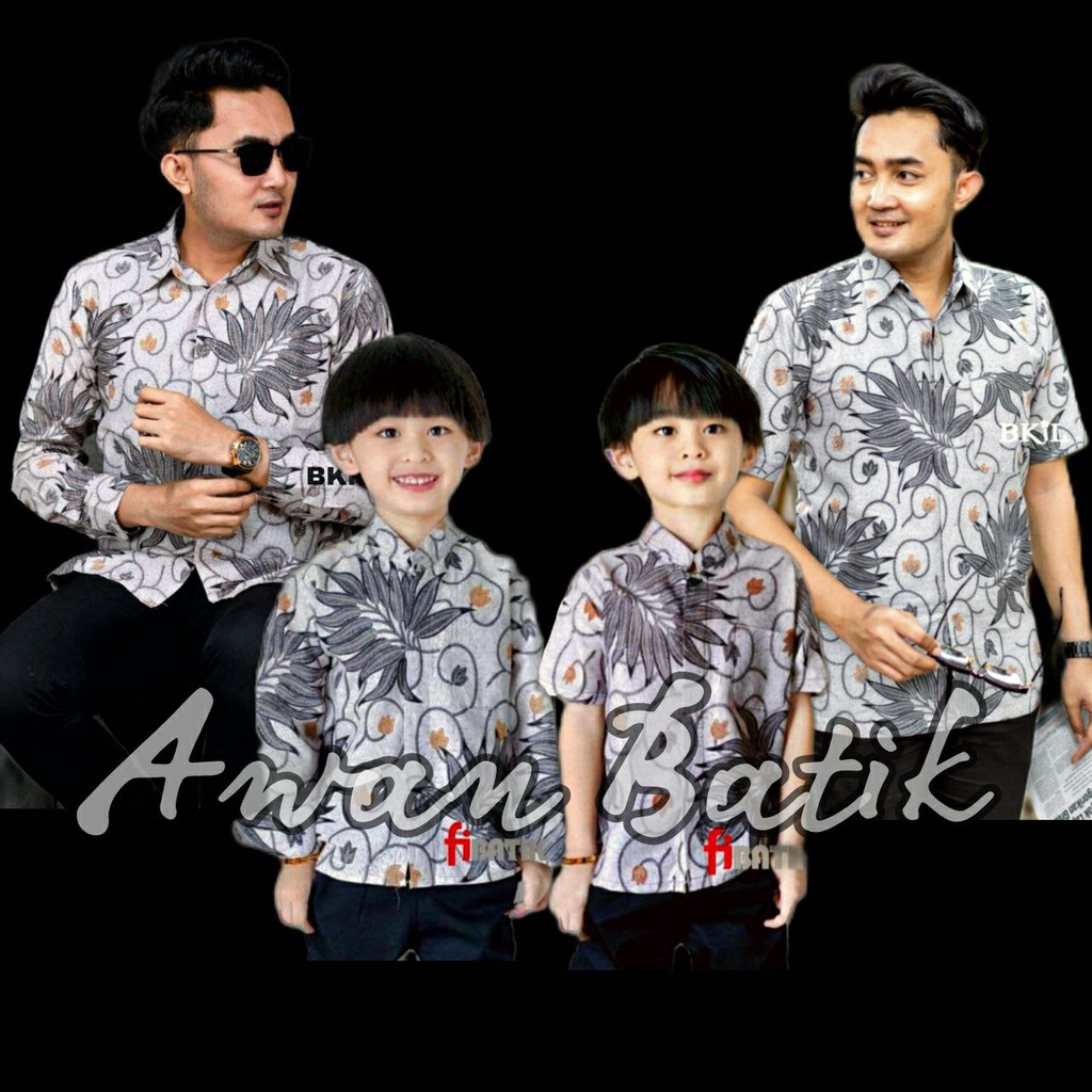 TERBARU Couple sweet || couple batik ayah dan anak cowok BATIK ABU ABU