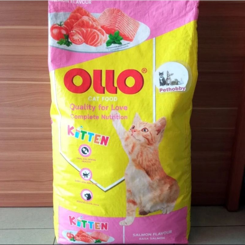 Makanan Kucing / Cat Dry Food Ollo Kitten Salmon 20 kg