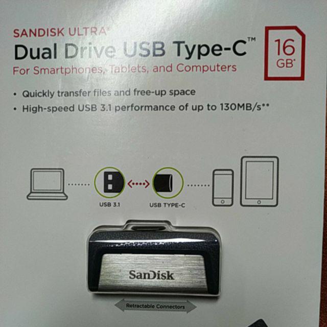 Sandisk Flashdisk USB 3 OTG Type C 16GB /Up To 130 MB/s