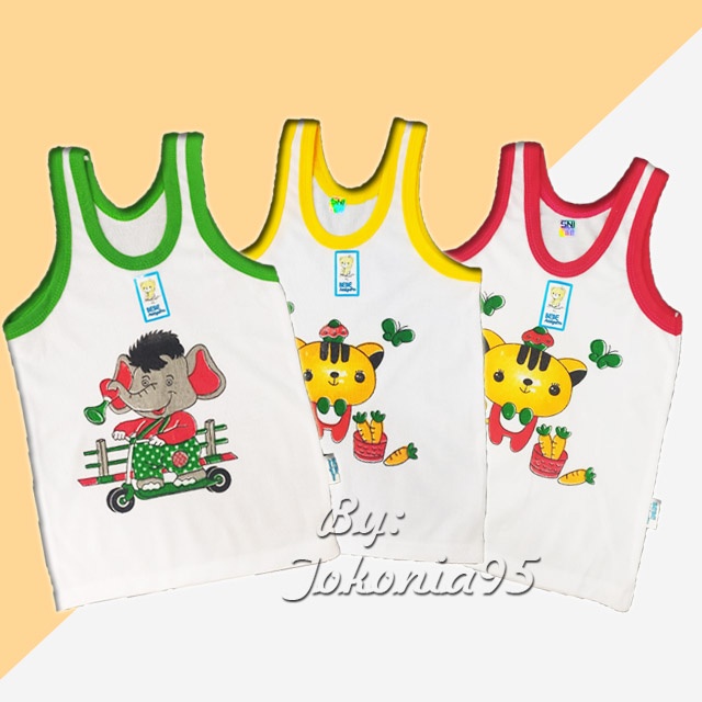 Singlet Anak Kutung Bebe Putih - Kaos Dalam Anak Motif Bebe SNI 3 Bulan 1 - 8 Tahun