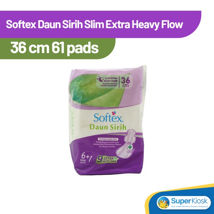 Softex Daun Sirih Slim Extra Heavy Flow 36cm 6+1 pads