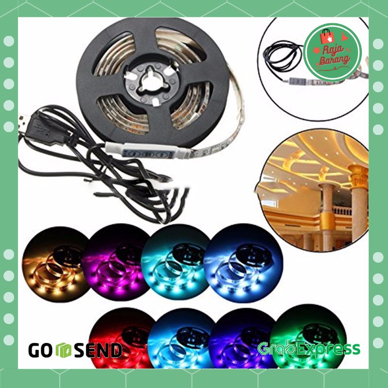 Lampu Hias LED Strip 5050 RGB 1M dengan USB Kontroler