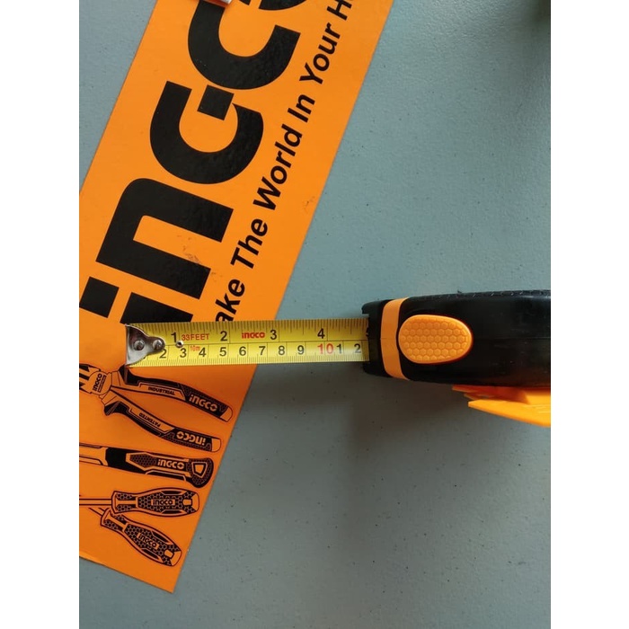 METERAN 10 m / Meteran Karet 10m Tukang Gulung / Auto Stop Anti Pecah INGCO HSMT081025