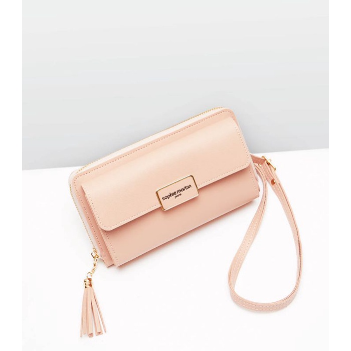 Tas Dompet Hp Selempang Wanita Import Jennifer Pink shopie Sophie Martin Paris
