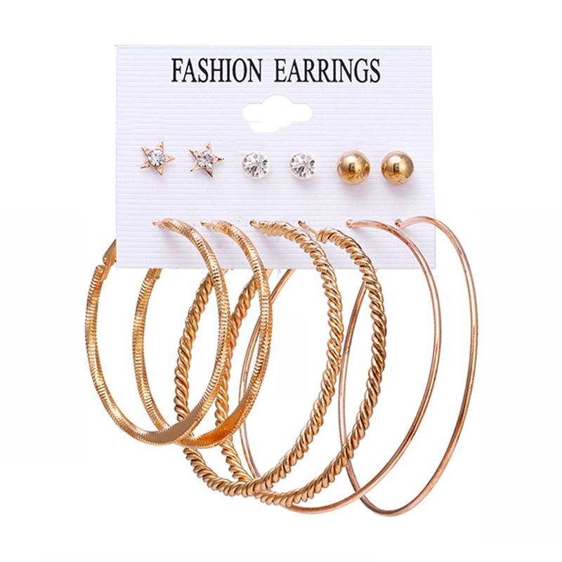 Set AntingWanita Anting Bohemian Geometric Hoop Women Earrings - Set Anting Hoop-Aks-91 #3
