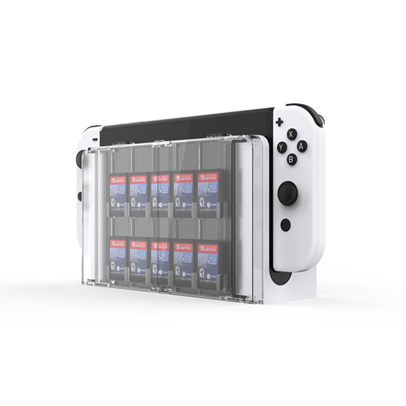 Btsg For Switch Oled Game Card For Case PC Transparan Hard Cover Untuk Shell Kartu Slot Box Cabinet Stand For Switch Acce