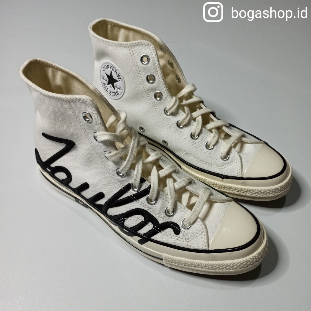 Sepatu Sneakers Skate Converse Chuck Taylor 70s HI Egret Signature White ORIGINAL