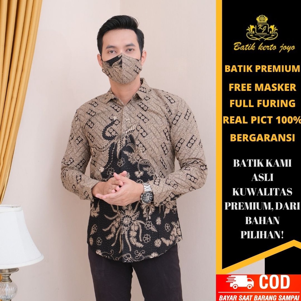 Batik pria modern slimfit Baju Batik Pria Lengan Panjang slim fit baju batik Slimfit pria premium baju seragam BATIK KERTOJOYO KJ018 kemeja batik pria lengan panjang full furing baju batik alisan pria Kemeja batik slimfit premium PRABUSENO laskala arkanza